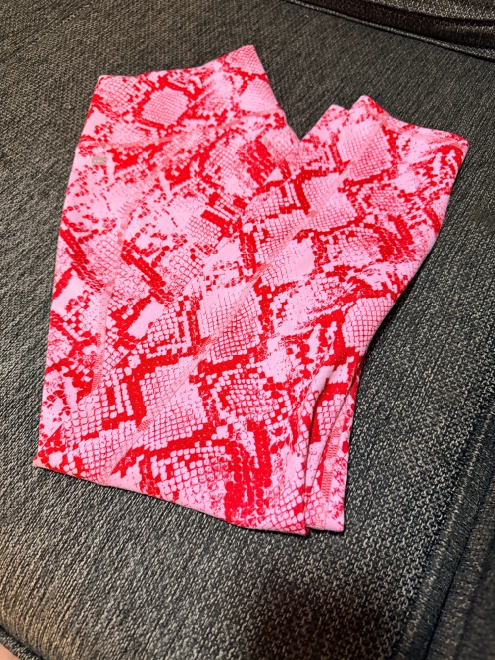 Fabletics Pink and Red Snakeprint Leggings